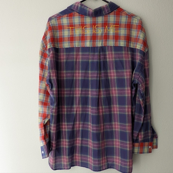 NWT B.A.T Button Up Mixed Plaid Long Sleeve Shirt - Picture 10 of 13